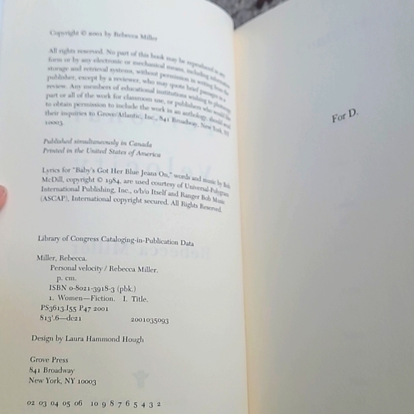 VTG Personal Velocity by Rebecca Miller Book Short Stories - Picture 6 of 6